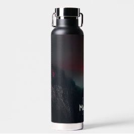 Brennende Wolken, Nebel und Berge Monogramm Trinkflasche