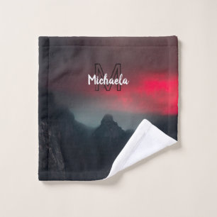 Brennende Wolken, Nebel und Monografie der Berge i Badhandtuch Set