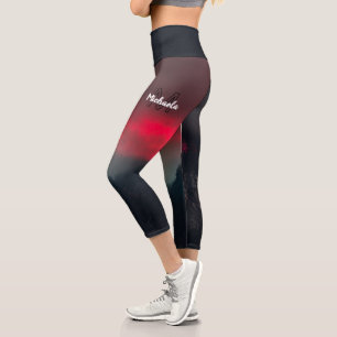 Brennende Wolken, Nebel und Monografie der Berge i Capri Leggings