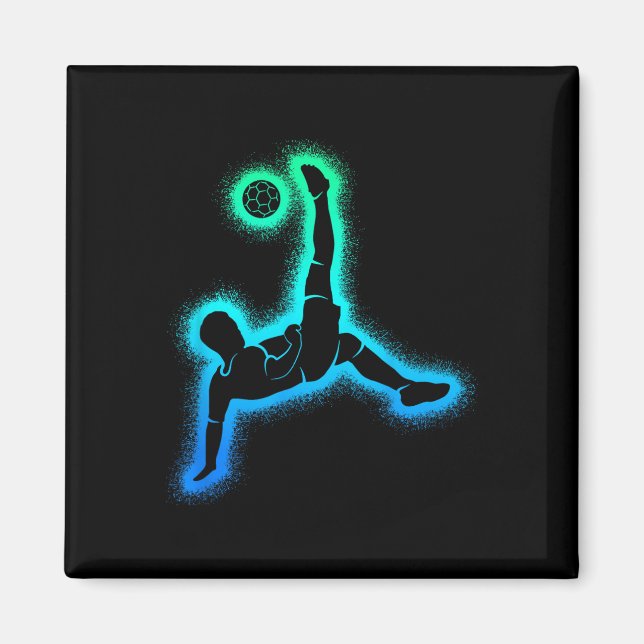Brennender Asteroid Fußball Ll  Magnet (Vorne)