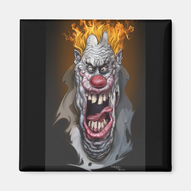 brennender Clown Magnet (Vorne)