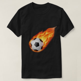 Brennender Fußball mit Feuerflammen T-Shirt