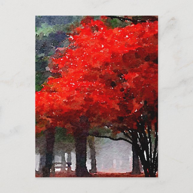 brennender Herbst Postkarte (Vorderseite)