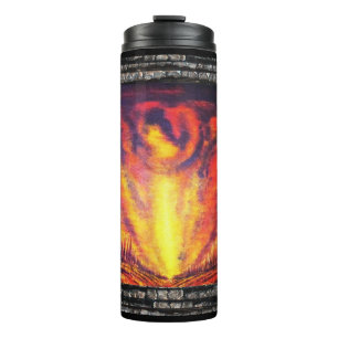 Brennender Himmel Thermosbecher
