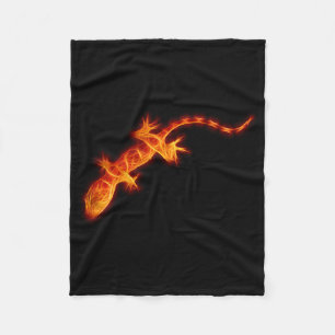 Brennender orange Gecko Fleecedecke