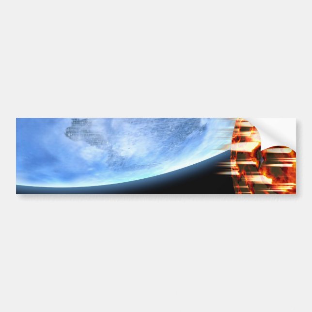 brennender Planet Autoaufkleber (Vorne)