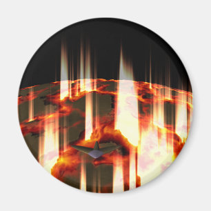 brennender Planet Magnet