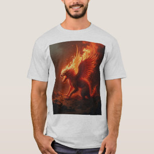 brennender roter Realismus T-Shirt