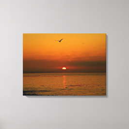 BRENNENDER SONNENUNTERGANG IN DEM PAZIFISCHEN OZEA LEINWANDDRUCK
