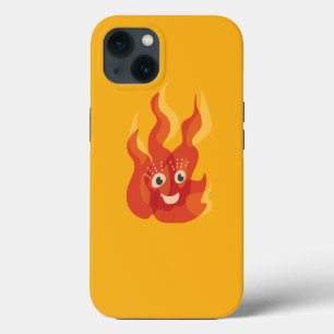 Brennendes Feuer Flamme Glücklicher Cartoon-Charak iPhone Hülle