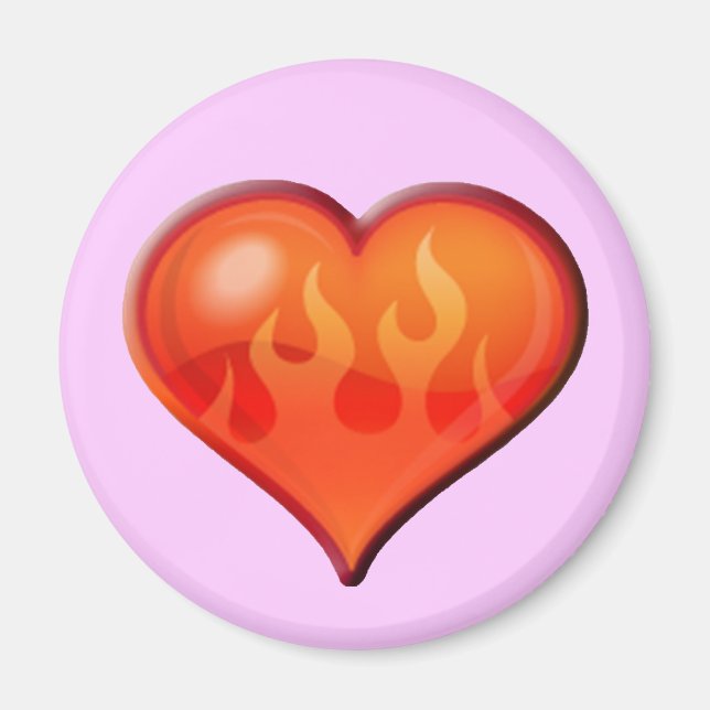 brennendes Flammenherz Magnet (Vorne)