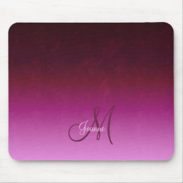 Brennendes rosa Ombre Monogramm Burgunders Mousepad