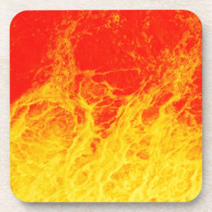 Brennendes rotes und gelbes Feuer Getränkeuntersetzer