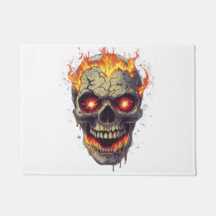 Brennendes Schädel Inferno Fußmatte