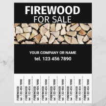 Brennholz für den Verkauf von Holz Flyer Abreißen 