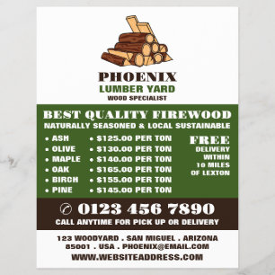 Brennholz, Holz/Holz/Holzgartenwerbung Flyer