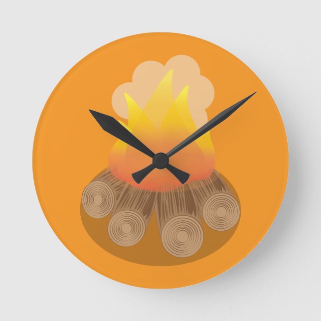 Brennholz Runde Wanduhr (Vorderseite)