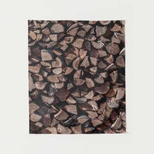 Brennholzplatte Wandteppich