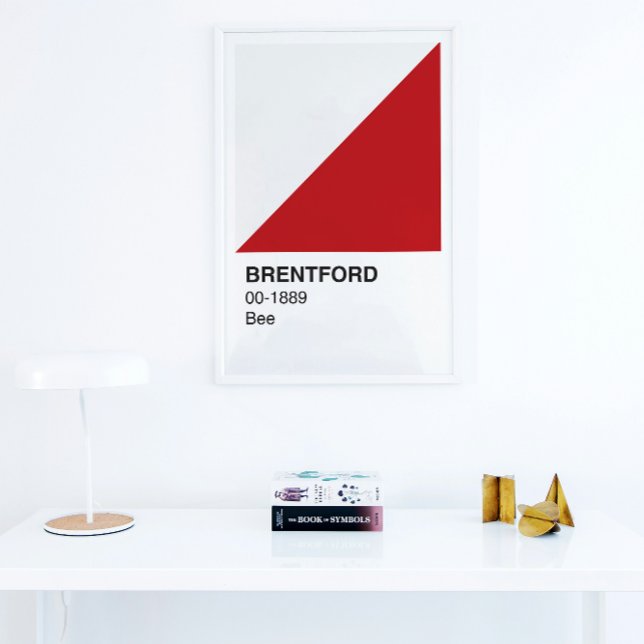 Brentford Bee Red and White - White Border Poster (Von Creator hochgeladen)