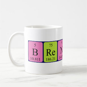 Brenton Namen-Tasse periodischer Tabelle Kaffeetasse