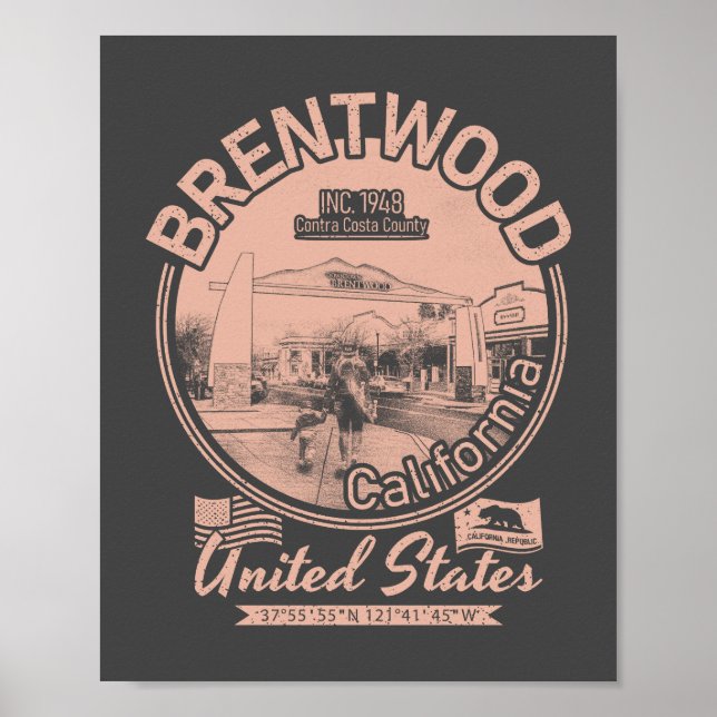 BRENTWOOD KALIFORNIA - STADT BRENTWOOD CA POSTER (Vorne)