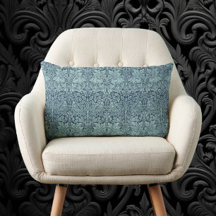 Brer Rabbit von William Morris Blaues Textilmuster Lendenkissen