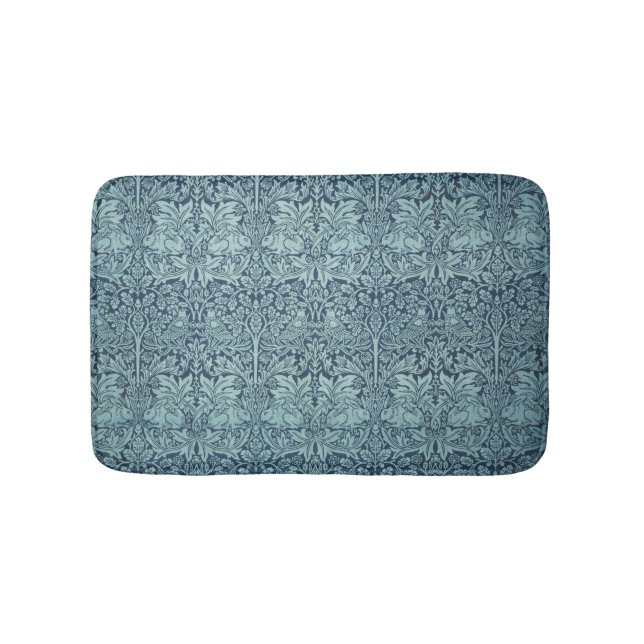 Brer Rabbit von William Morris Blue Textile Patter Badematte (Vorderseite)