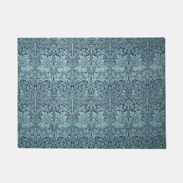 Brer Rabbit von William Morris Blue Textile Patter Fußmatte (Vorderseite)