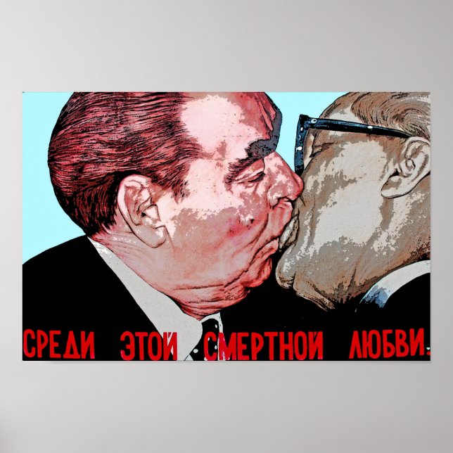 Breschnew & Honecker Kiss, East Side Gallery, Berl Poster (Vorne)