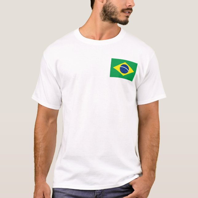 Brésil Drapeau et carte T-shirt (Devant)