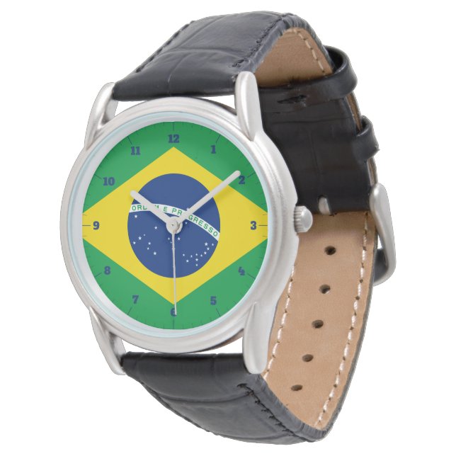 BRÉSIL DRAPEAU OR VERT MONTRE (Incliné)