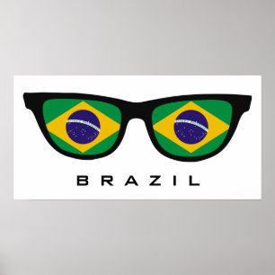 Brésil Shades texte personnalisé & affiche couleur