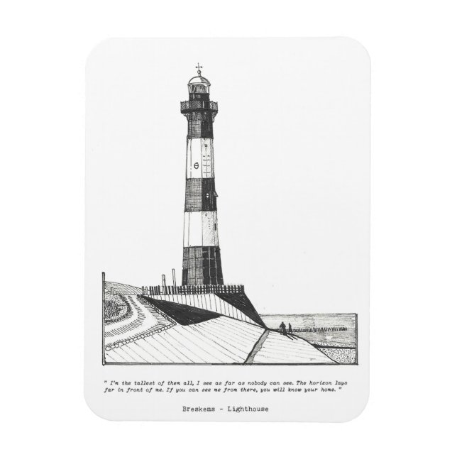 Breskens Lighthouse Niederlande Illustration Magnet (Vertikal)