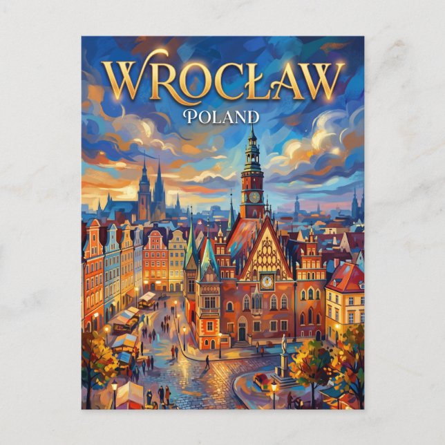 Breslau Polen Postkarte (Vorderseite)