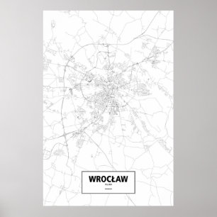 Breslau, Polen (schwarz auf weiß) Poster