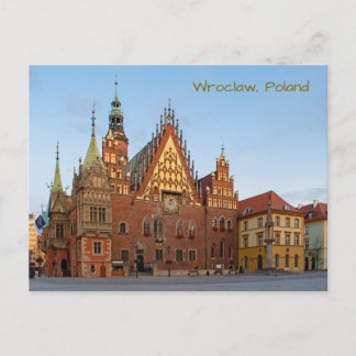 Breslau Polnische Rathausarchitektur Postkarte