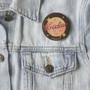 Breslau Stadt Polen Retro Vintage Postkarte Button