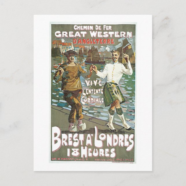 Brest á Londres 18 Stunden Postkarte (Vorderseite)