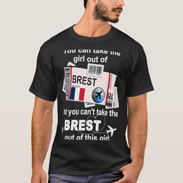 Brest Boarding Pass Brest Girl Brest T-Shirt (Vorderseite)