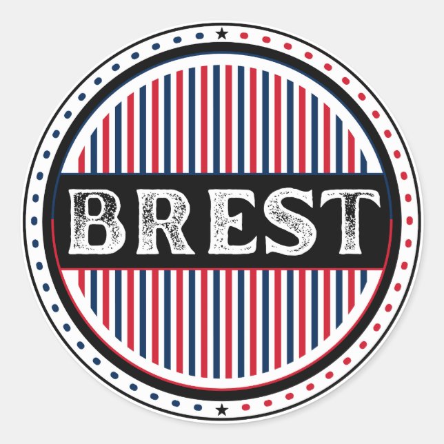 Brest City Pride Emblem – French Identity Runder Aufkleber (Vorderseite)