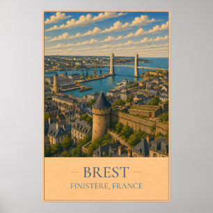 Brest, France – Vintage Travel Poster
