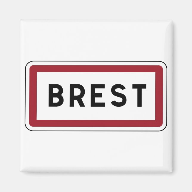 Brest, Road Sign, Frankreich Magnet (Vorne)