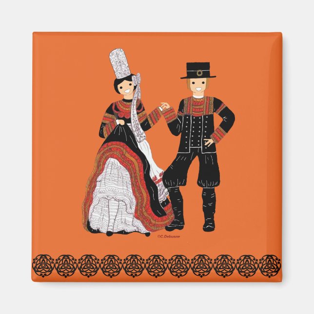 Bretagne, Bigouden, Frankreich Magnet (Vorne)