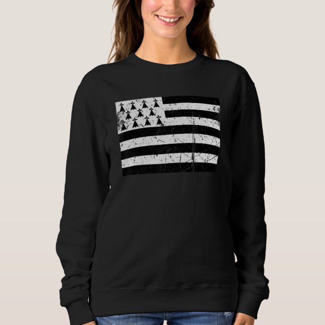 Bretagne Flag Holiday in Bretagne Frankreich Sweatshirt (Vorderseite)