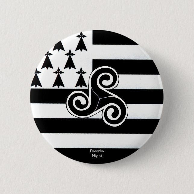Bretagne-Flagge (Bretone) Button (Vorderseite)