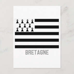 Bretagne-Flagge mit Namen Postkarte