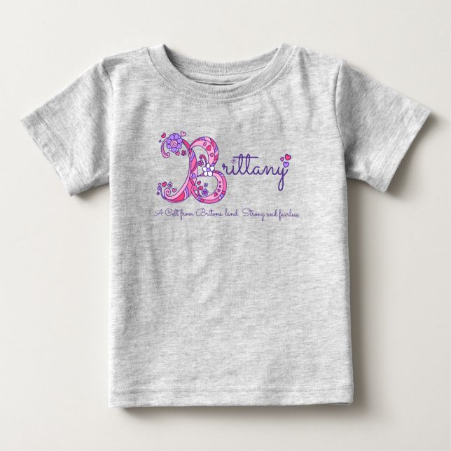 Bretagne Girls B Name bedeutet monogramm Shirt (Vorderseite)