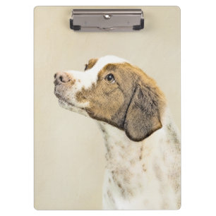 Bretagne Malerei - Niedliche Hundekunst Klemmbrett