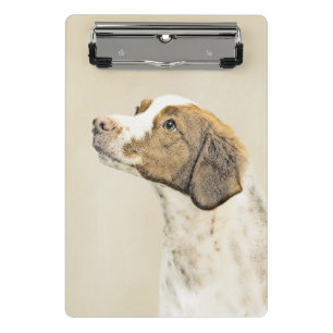 Bretagne Malerei - Niedliche Hundekunst Mini Klemmbrett