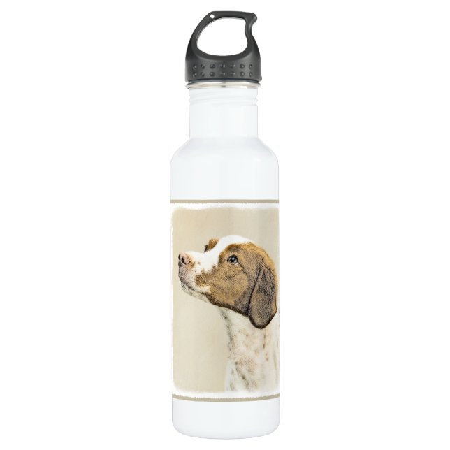 Bretagne Malerei - Niedliche Hundekunst Trinkflasche (Vorderseite)